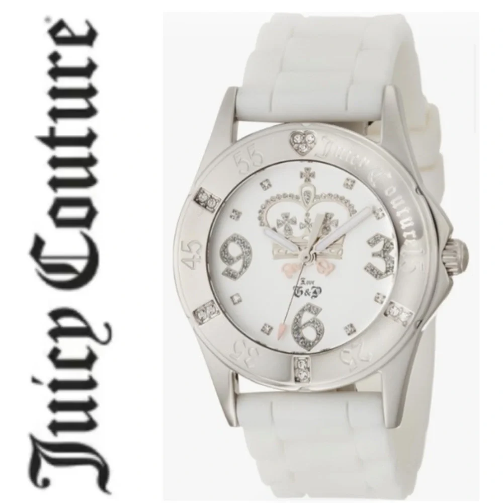 Juicy Couture Women's 1900670 Rich Girl White Jelly Watch w/Swarvoski crystals